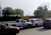Accidentes vial ocasiona daños materiales y caos vial en carretera Río Bravo a Reynosa