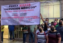 Protestaron por desabasto de medicamentos en Clínica Tampico de PEMEX