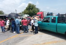 Bloquean carretera Tampico Mante por falta de agua