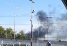 Bomberos sofocan incendio en predio