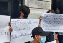 Protestan estudiantes de la UAT, exigen a gobernador condonación de pago de colegiaturas