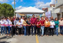 Inauguró Carlos Peña Ortiz pavimentación hidráulica con vecinos de La Cañada