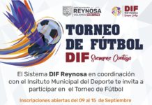 Invita DIF Reynosa a torneo de fútbol