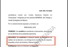 Tribunal Federal resolverá resultados de la elección en Tamaulipas el próximo miércoles