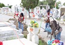 Sin interrupción limpieza de panteones municipales en Reynosa