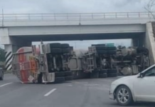 Vuelca pipa con combustible y deja solo daños materiales