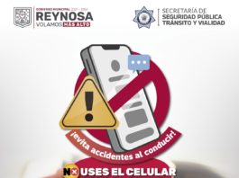 Exhorta Gobierno de Reynosa a conductores no usar celular al volante
