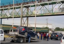 Accidente vial deja daños y caos en carretera Río Bravo a Reynosa