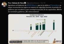 AMLO destaca logros en seguridad, Cabeza de Vaca responde que es gracias a él