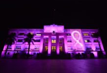 Tamaulipas ilumina de rosa Palacio de Gobierno para concientizar sobre prevención de cáncer de mama