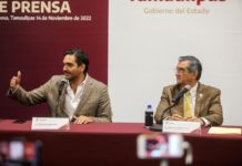 Preside Américo Villarreal Anaya rueda de prensa con Carlos Peña Ortiz