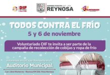 Invita DIF Reynosa a participar donando cobijas y ropa invernal
