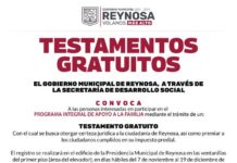 Inicia Gobierno de Reynosa recepción de solicitudes del programa de Testamento Gratuito