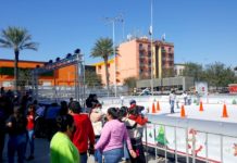 Cientos de ciudadanos se divirtieron en la pista de hielo en Reynosa