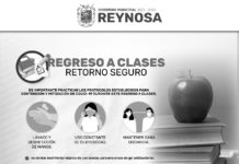 Exhorta Gobierno de Reynosa mantener medidas sanitarias en regreso a clases