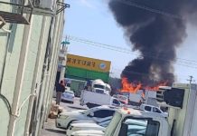 Bomberos acuden a llamado de incendio por la Central de Abastos