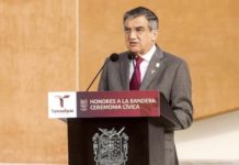 Gobernador presidió Ceremonia Cívica de Honores y reunión de seguridad en Reynosa