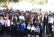 Realiza Gobierno de Tampico Ceremonia Cívica en Primaria Himno Nacional
