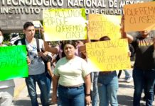 Tercer plantón de Sindicalizados del Tecnológico de Madero.