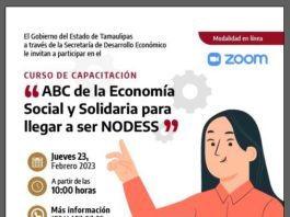 Organizan SDET e INAES curso de la Economía Social y Solidaria para llegar a ser NODESS