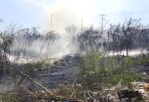 Bomberos sofocan incendio en predio baldío dejando daños