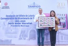 Develan Billete de Lotería Nacional Conmemorativo al Bicentenario de Tampico