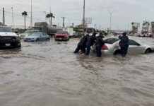 Se inundan colonias de Matamoros por lluvias
