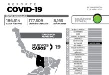 El reporte oficial de casos de COVID-19 de este lunes registra 19 nuevos pacientes y sin fallecimientos.