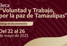 Convoca Gobierno del Estado y la SET a Beca “Voluntad y Trabajo por la paz de Tamaulipas”