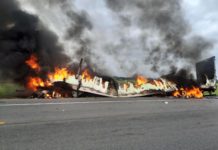 Fatal accidente vial deja 13 personas muertas, y cuantiosos daños en carretera a Hidalgo-Zaragoza