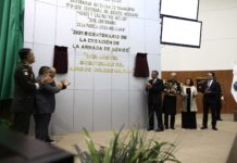 Devela gobernador letras de oro en el Congreso de Tamaulipas por el bicentenario del Colegio Militar