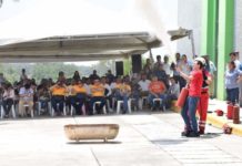 Capacitan Secretaría del Trabajo de Tamaulipas y Cruz Roja Mexicana a más de cien trabajadores de empresas en Altamira -Al concluir el curso de “Formación de Brigadas contra Incendio” reciben certificado
