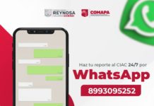 Invita COMAPA a realizar reportes a través de la línea de WhatsApp del CIAC
