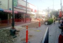 Realizan trabajos de remodelación en la calle peatonal Hidalgo