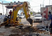 Controló COMAPA fuga de agua potable en zona Centro