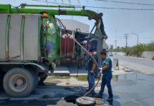 Llevó COMAPA sondeo de línea general y reparación de fugas a zona Centro