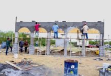 Realizan trabajos de construcción de base del acceso principal a la icónica comunidad Nuevo Camargo