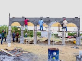 Realizan trabajos de construcción de base del acceso principal a la icónica comunidad Nuevo Camargo