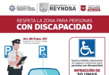 Invita Gobierno de Reynosa a respetar espacios exclusivos para discapacitados