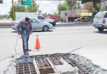 Reemplaza COMAPA válvula de 14 pulgadas en el fraccionamiento Reynosa