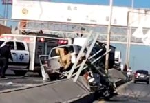 Choca y se impacta contra poste de CFE dejando daños en carretera Río Bravo-Reynosa