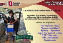 Un Drive Thru para vacunar contra la influenza realizará la Jurisdicción Sanitaria No. II el próximo domingo