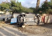 Vuelca unidad sobre carretera Federal a Tula