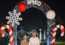 Encienden Chucho Nader y Aída Féres Iluminación Navideña en el Vivero Didáctico