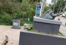 Vandalizan monumento de cocodrilo colocado en laguna del Carpintero