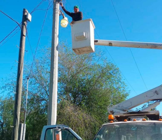 Realizan trabajos de mantenimiento y reposición de luminarias en el Poblado Venecia