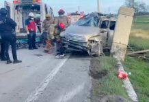 Queda semi-prensado en unidad tras sufrir accidente en carretera Reynosa-Río Bravo