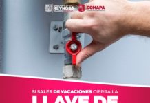 Recomienda COMAPA a usuarios cerrar llaves de paso al salir de la ciudad