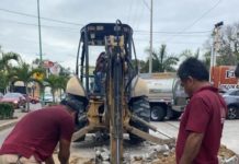 Repara COMAPA SUR línea general de drenaje en Ciudad Madero