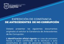 Se expide constancia de honestidad y no corrupción
